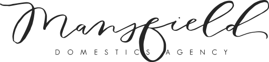 Mansfield Domestic Agency logo in cursive script.