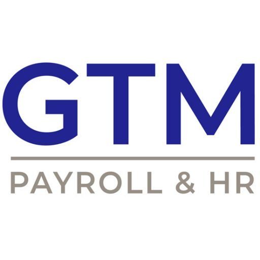 GTM Payroll and HR logo in blue and grey.