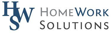 Homework Solutions brand logo with blue text.